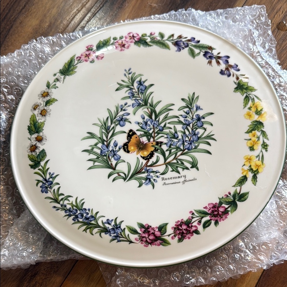 Royal Worcester Worcester Herbs Cake Plate Fine Bone China Great Condition 1990